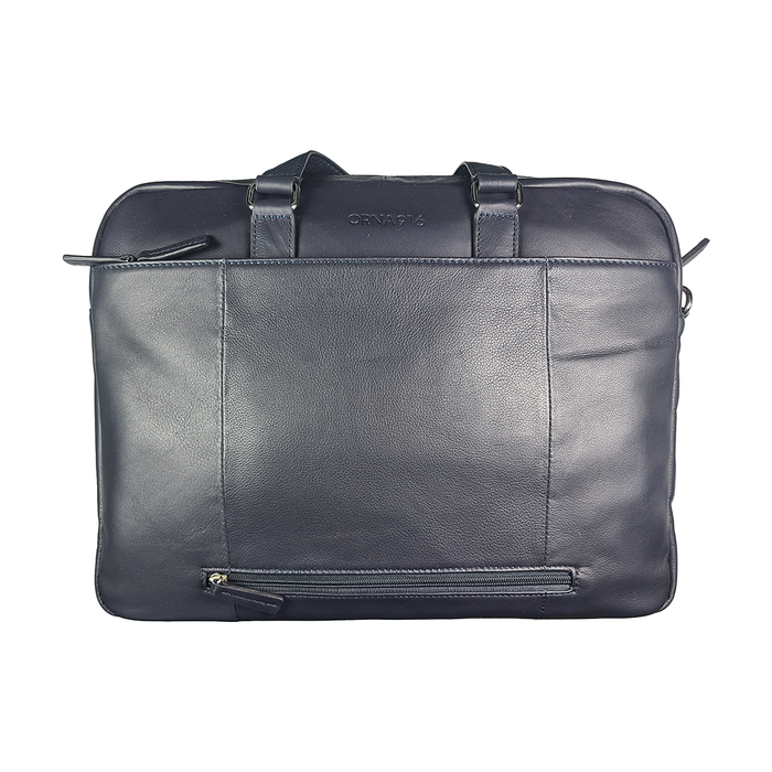 Blue Orna 923 briefcase with sturdy handle and sleek design, perfect for professional use.