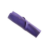 San Lorenzo royal purple leather pen roll with multiple compartments, designed for organizing and protecting pens and writing instruments.
