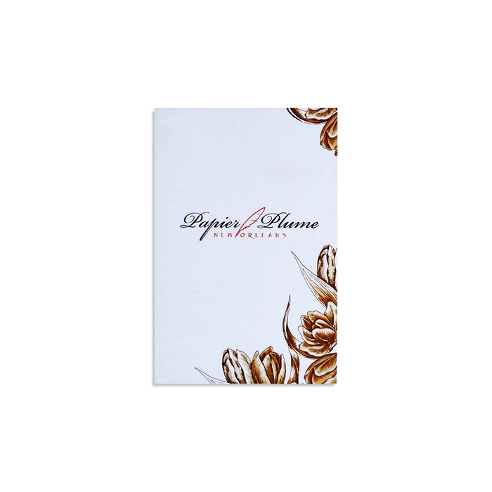 White Papier Plume memo pad journal with soft cover and 4x6 inch pages for note-taking and writing.