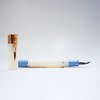 Gioia Partenope Ivory fountain pen with rose gold accents, showcasing elegant design and smooth writing tip.