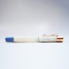 Gioia Partenope Ivory fountain pen with rose gold accents, showcasing elegant design and smooth writing tip.