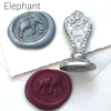 Le Potier D'etain wax seal featuring an elegant elephant design on a smooth, polished wax seal stamp.