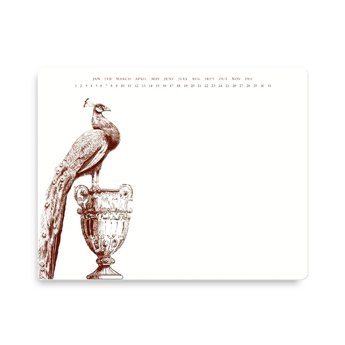 Alexa Pulitzer peacock mousepad featuring vibrant peacock feather design on smooth surface.