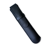 Black leather pen case by Eng Leather Co. with a single slot, designed to hold and protect a single writing instrument.