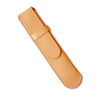Orange leather pen case by Eng Leather Co. with a single slot, designed to hold a single pen securely.