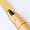 Orange leather pen case with a single slot from Eng Leather Co., designed to hold one pen securely.