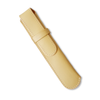 Yellow leather pen case with single slot by Eng Leather Co., showcasing a sleek, compact design for stylish writing accessories.