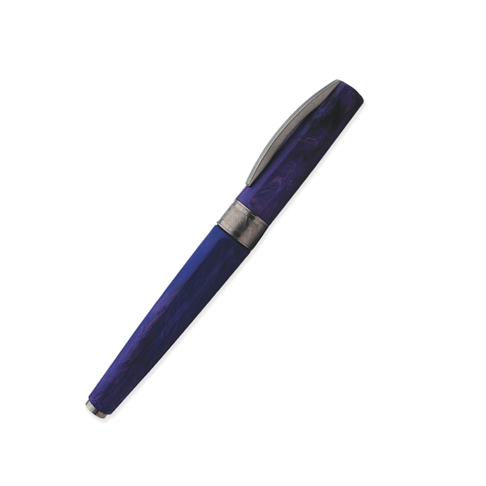Visconti Mirage Mythos Persephone fountain pen with detailed resin body and gold-plated accents, showcasing elegant craftsmanship.