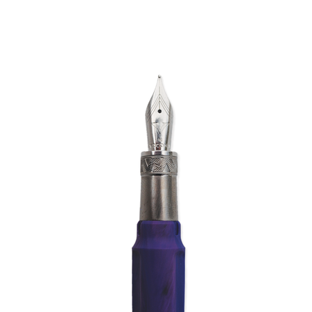 Visconti Mirage Mythos Persephone fountain pen featuring a detailed, colorful resin body and gold accents.