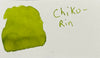 Pilot Iroshizuku Chikurin yellow-green fountain pen ink in a 50ml bottle, shown with the ink and label visible.