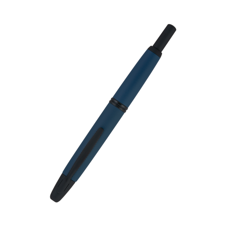 Pilot Vanishing Point Link Midnight fountain pen with a sleek midnight blue barrel and gold accents, displayed on a white background.