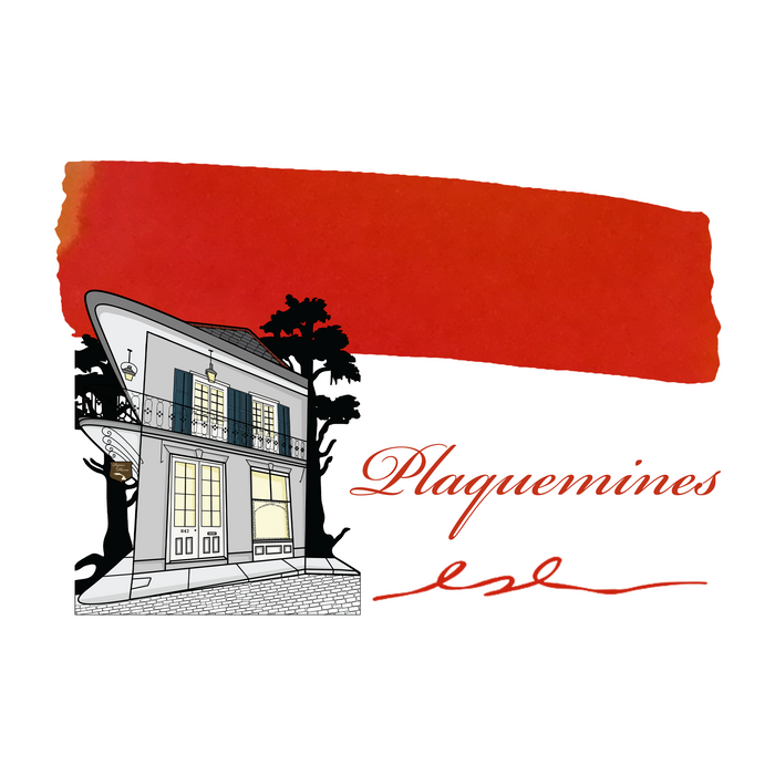 Swatch of Papier Plume Plaquemines fountain pen ink showing rich, vibrant ink color on paper.