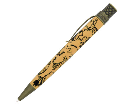 Retro 51 A.A. Milne House at Pooh Corner rollerball pen featuring E.H. Shepard's illustration of Winnie the Pooh and friends.