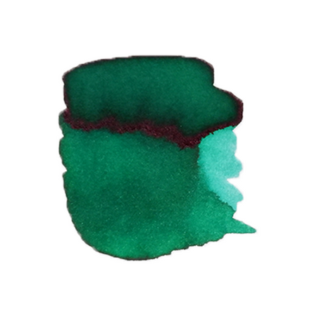 Anderillium Queen Alexandra's Birdwing Butterfly Green fountain pen ink bottle showing vibrant green ink in a clear container.