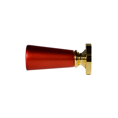 Red triangular wood handle for wax seal stamps by Papier Plume, showcasing a smooth, polished finish and ergonomic design.