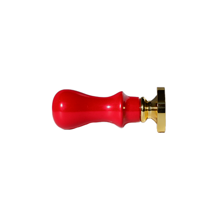 Red wax seal with mini wood handles from Papier Plume, showcasing the detailed wooden handles and sealing wax design.