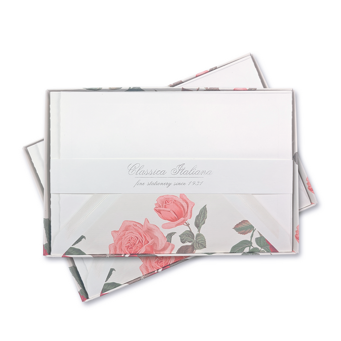 Rossi Roses lined envelopes featuring elegant rose pattern design for stationery and mailing purposes.