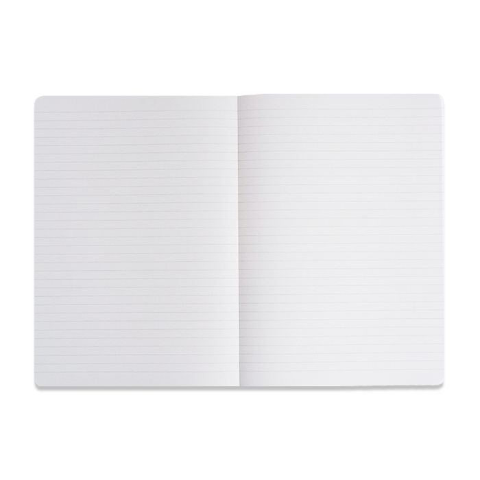 Inside view of Rossi Bear Journal showing lined pages with bear illustrations on the edges.