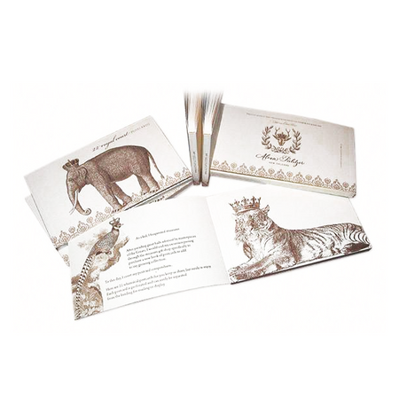 Alexa Pulitzer Royal Court postcard book showing elegant postcards featuring regal designs and intricate artwork.