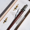Bortoletti wood and bronze dip calligraphy pen set with nibs and ink for elegant writing and artistic calligraphy.