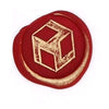 Bortoletti Symbol wax seal in gold with intricate design, used for sealing letters and documents.