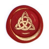 Close-up of a Bortoletti wax seal stamp displaying a detailed symbol engraved on the wax seal.