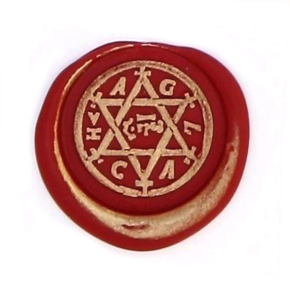 Bortoletti Symbol wax seal with intricate design, crafted for sealing letters and documents in elegant, vintage style.