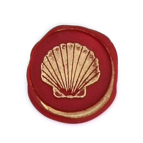Bortoletti Symbol wax seal with intricate design, used for sealing letters or documents, in a natural wax finish.