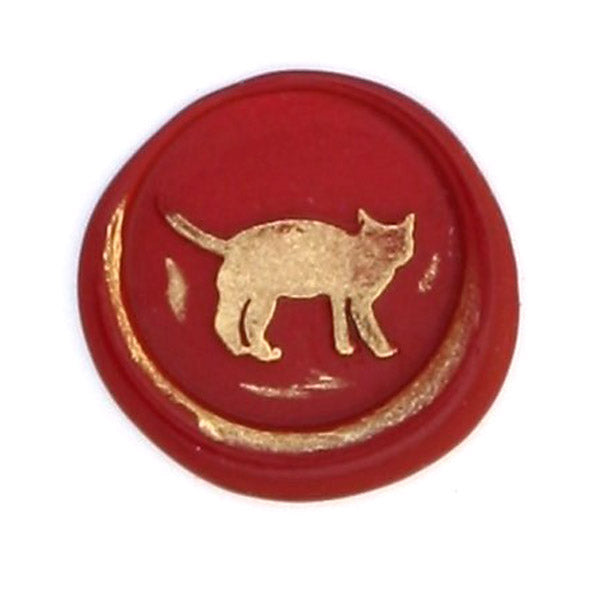 Bortoletti Symbol wax seal in gold, featuring intricate design, used for sealing letters and documents with elegant detail.