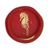 Bortoletti Symbol wax seal with intricate design, showcasing a classic wax seal stamp on a sealing wax background.