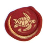 Bortoletti Symbol wax seal with intricate design, showcasing a traditional wax seal stamp on a sealing wax background.