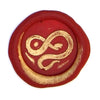 Bortoletti Symbol wax seal in golden color with intricate design, used for sealing letters or invitations.