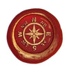 Bortoletti Symbol wax seal with intricate design, handcrafted for sealing letters and documents, on a white background.