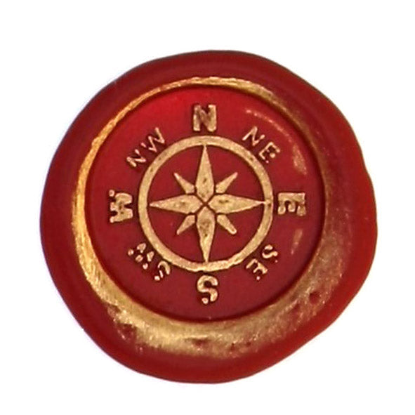 Bortoletti Symbol wax seal with intricate design, handcrafted for sealing letters and documents, on a white background.
