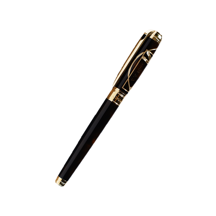 S.T. Dupont Line D Vitruvian Man limited edition fountain pen with detailed design and elegant gold accents.