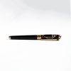 S.T. Dupont Line D Vitruvian Man limited edition fountain pen with intricate design and sleek black finish.