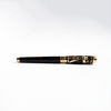 S.T. Dupont Line D Vitruvian Man limited edition fountain pen with intricate design and glossy finish.