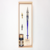 Set of 20 blue glass dipping pens by Bortoletti, featuring elegant, handcrafted writing tools for calligraphy and artistic drawing.