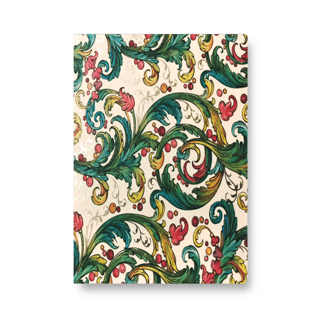 Kartos Signoria A6 soft cover journal with a textured black design, open to show lined pages for writing and note-taking.