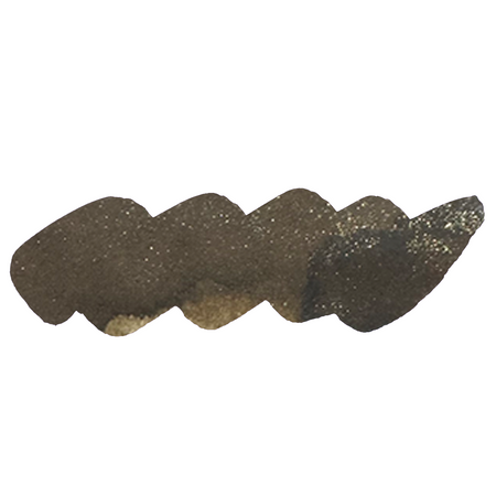 Swatch of Papier Plume Singing Oak shimmer fountain pen ink showing rich brown color with subtle shimmer effects.