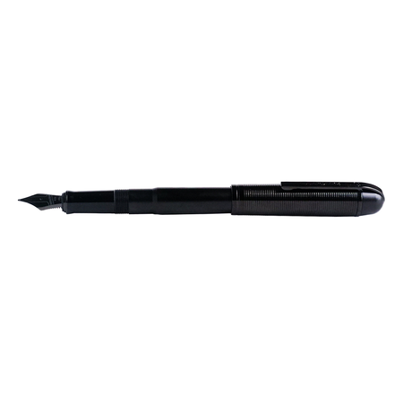 Wahl-Eversharp Skyline fountain pen with black body and silver trim, elegant writing instrument with sleek design and smooth ink flow