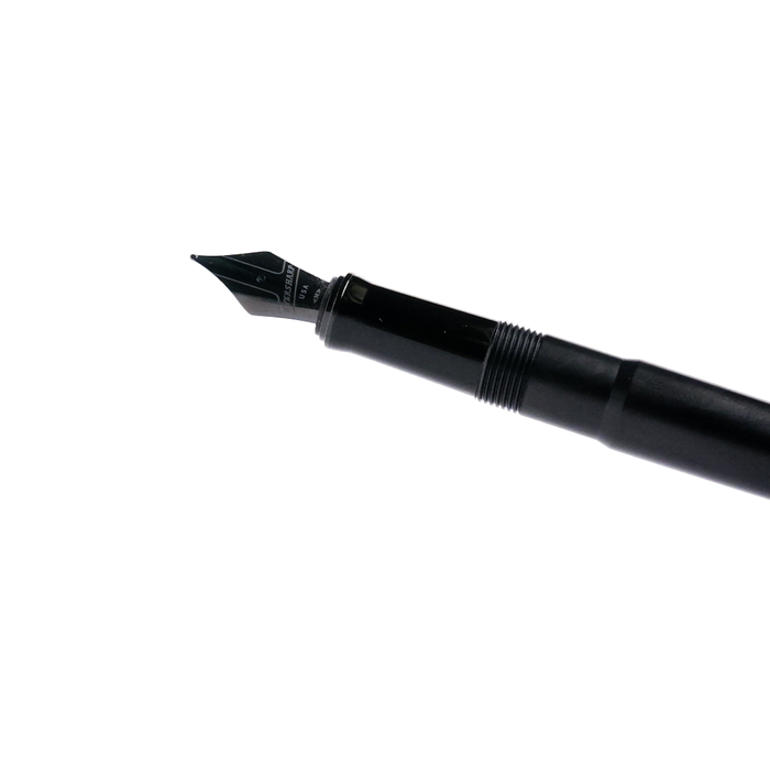 Wahl-Eversharp Skyline fountain pen with black trim, featuring a sleek black finish and detailed design elements.