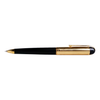 Wahl-Eversharp Skyline gold trim ballpoint pen with black body and sleek design, shown on a white background.