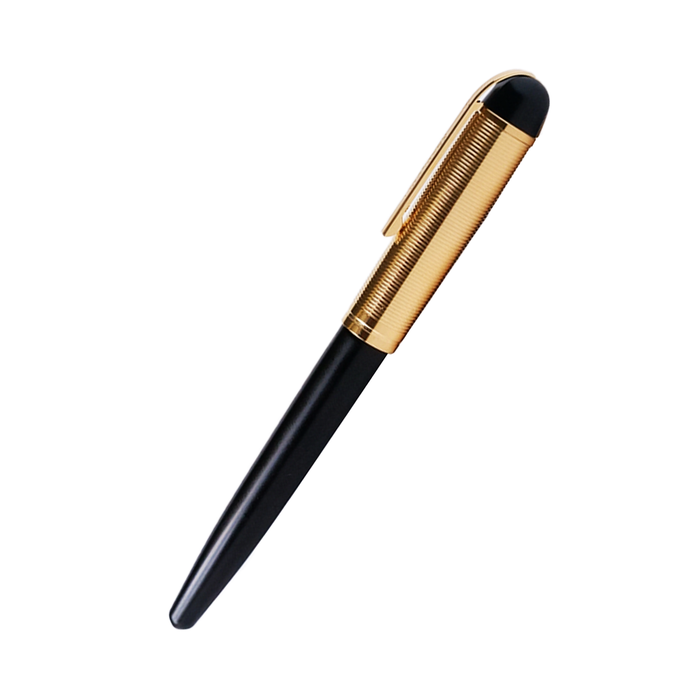 Black Wahl-Eversharp Skyline fountain pen with gold trim and sleek design, shown on a clean background.