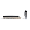 Wahl-Eversharp Skyline silver trim rollerball pen with sleek black body and polished silver accents.
