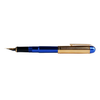 Wahl-Eversharp Skyline fountain pen with gold trim and blue body, showcasing elegant design and craftsmanship.