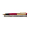 Wahl-Eversharp Skyline rollerball pen with gold trim and red barrel, sleek and stylish writing instrument.