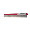 Wahl-Eversharp Skyline rollerball pen with silver trim, featuring a sleek design and red barrel for smooth writing.