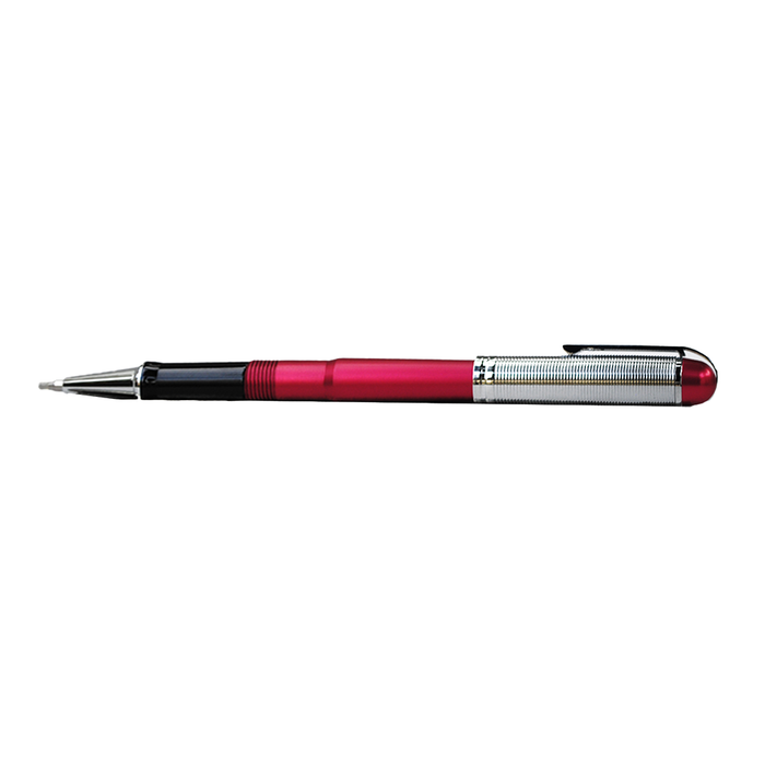 Wahl-Eversharp Skyline rollerball pen with silver trim, featuring a sleek design and vibrant red body.