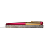 Wahl-Eversharp Skyline rollerball pen with gold trim, featuring a sleek red barrel and fine writing tip.